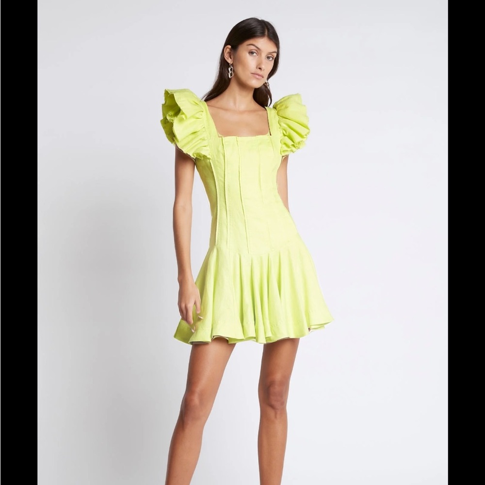 Aje green mini dress